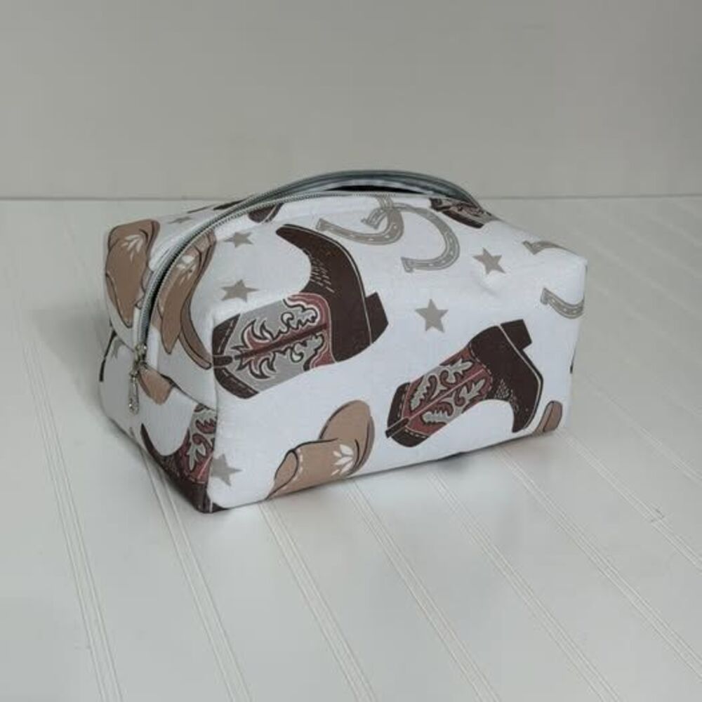🤠 Western Boots Large Boxy Bag | | Cosmetic Bag | Travel Organizer